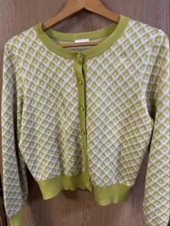 ダイヤモンド模様カーディガン XL