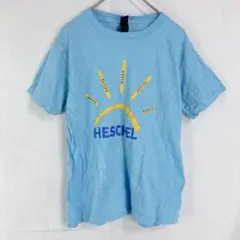 GILDAN◇ギルダン　ロゴプリント　半袖Tシャツ【S】水色　クルーネック　夏服