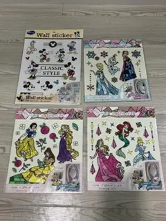 セリア　ディズニーウォールステッカー　プリンセス ステンドグラスステッカーセット