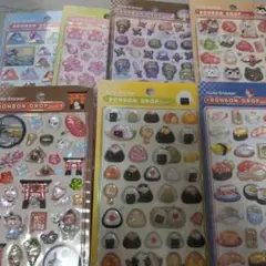 く*ま様 【正規品】旧和柄　ボンボンドロップシール 7枚　コンビニ不可　忍者　古
