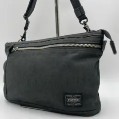 良品 PORTER ショルダーバッグ キャンバス ブラック 肩掛け