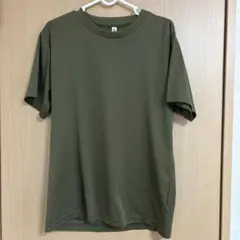 オリーブグリーン クルーネック Tシャツ