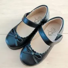 黒 リボン付きフォーマルシューズ 15cm