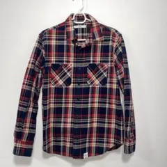 AZUL ネルシャツ ネイビー/レッドチェック