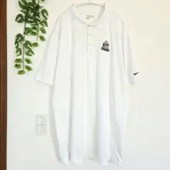 NIKE ナイキ ゴルフ ワンポイント ポロシャツ 袖ロゴ ビッグサイズ 白のサムネイル