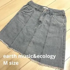 デニムスカート ライトブルー earth レディース服 フリンジスカート
