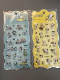 スヌーピー ぷくぷく ぷっくり 立体シール 2枚セット