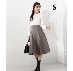 プロポーションボディードレッシング　ハイウエスト　チェック　ロング　スカート S