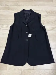 ブラック ベスト ボタン付き ポケットあり