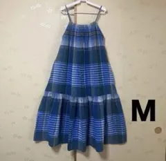 無印良品　マドラスチェックキャミワンピース Mのサムネイル
