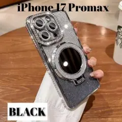 スマホケース☆Magsafe対応 iPhone17Promaxブラックキラキラ
