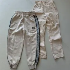 【新品未使用】130cm 長ズボン 白 ホワイト カジュアルパンツ ゴムタイプ