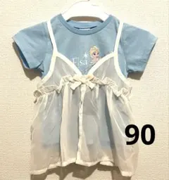 新品未使用アナ雪Tシャツ キャミソール セット 90のサムネイル