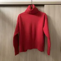 ミラオーウェン　ニット　タートルネック　赤