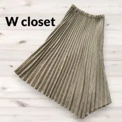 【W closet】プリーツ アシンメトリー ロング スカート