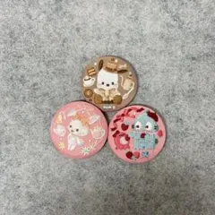 サンリオキャラクター　刺繍缶バッジ　3個セット