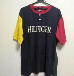 TOMMYHILFIGER トミー ボタン付Tシャツ ペルー製 90s レア