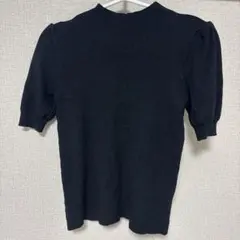 黒パフスリーブ ハイネック ニットT Mサイズ