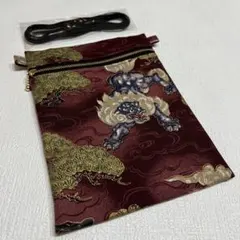 No.76 お祭りポシェット（金彩唐獅子）/ハンドメイド