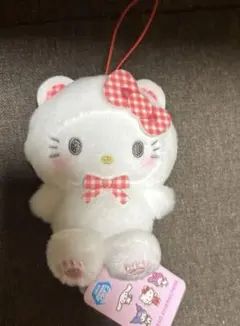 ハローキティ ぬいぐるみ ギンガムチェック レトロ キティちゃん