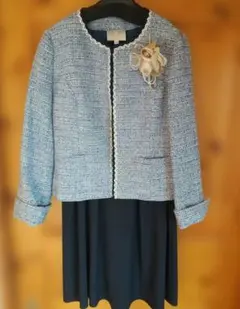 ネイビー系 ツイード セットアップ 卒園式 卒業式 入園式 入学式にも♪