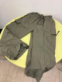 【新品】カーゴパンツ カーキ ウエストゴム ドローコード　XL