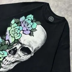 00s DOM Tシャツ スカル ドクロ 花 フラワー Y2K