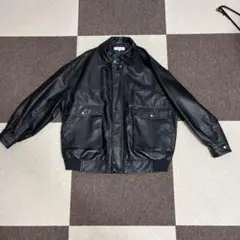 MONO-MART フェイクレザーブルゾン ブラック S