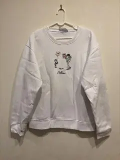 Left Alone トレーナー　ホワイト　刺繍　スウェット