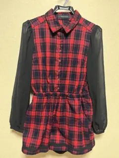 スパイラルガール 赤黒チェック柄オールインワン・コンビネゾン