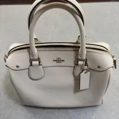 COACH ホワイトレザー ハンドバッグ