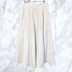 12712 バナナリパブリック ロングスカート ホワイト M フレア 白 古着