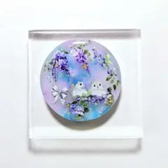 No.713 レジン ヘアゴム キーホルダー ピンバッジ うさぎ紫陽花 - メルカリ