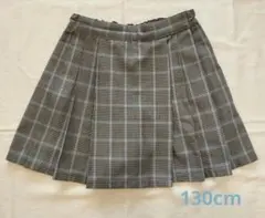 130cm☆プリーツミニスコート☆チェック☆ユニクロ