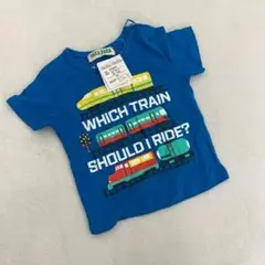 ⭐️パカパカ⭐️キッズ ボーイズ 新品Tシャツ 90サイズ 電車 汽車 首ボタン