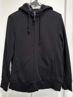 ボアスウェットフルジップパーカ（長袖） ブラック レディース Lサイズ