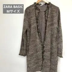 【ZARA BASIC】Mサイズ　フリンジ付きロングカーディガン Mサイズ