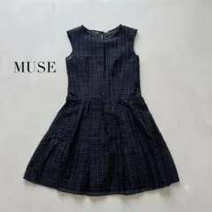 MUSE ドゥーズィエムクラス シルク プリーツワンピース チェックのサムネイル