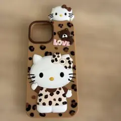 ハローキティ iPhone14 ケース ヒョウ柄のサムネイル