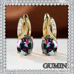 クリスタルピアス ゴールド ジルコニア 綺麗 フォーマル プレゼント オーロラ