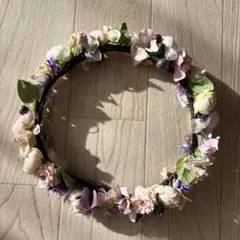 花冠　ウェディング　結婚式　ピンク　白　造花
