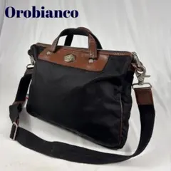 オロビアンコ　２way　ショルダーバッグ ビジネス　ブラック　ナイロン レザー