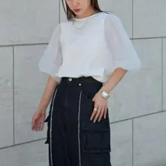 オーガンジーボリュームスリーブTシャツのサムネイル