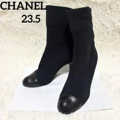 【希少・付属品完備】CHANEL ソックスブーツ ココマーク 36.5 替えゴムのサムネイル