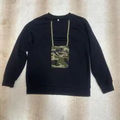 GU 迷彩 ポケット付き 黒 長袖 トレーナー 150センチ