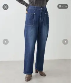 BEARDSLEY ストレッチデニムパンツ インディゴブルー　サイズ1のサムネイル