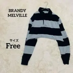 【BRANDY MELVILLE】ブランディーメルビル ボーダー 長袖ポロシャツ