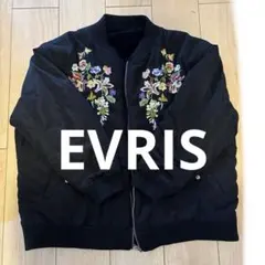EVRIS 花柄 刺繍 ブラック 黒　ダウンジャケット ファーコートのサムネイル