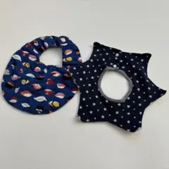 スタイ・よだれかけ2枚組　寿司　ハンドメイド　リバーシブル　星　西松屋　翌日発送