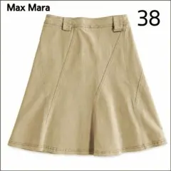 Max Mara デニムフレアスカート 38 ベージュ ストレッチ Mのサムネイル